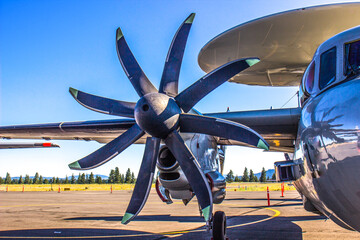 Eight Bladed Propeller On Airplane