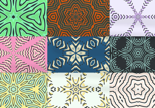 Mandala Seamless Pattern Collection with Tribal and Ethnic Motifs