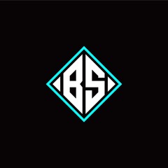 Initial B S letter with square style logo template vector