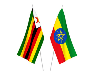 Ethiopia and Zimbabwe flags
