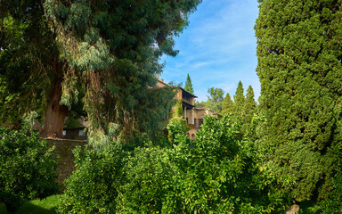 Yuste Monastery in summer. Palace of Carlos V. Extremadura. Spain.