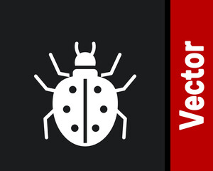 White Mite icon isolated on black background. Vector.