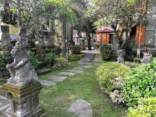 old stone house in the garden