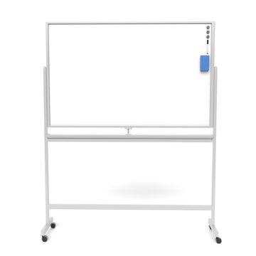 3d illustration of a white board front view