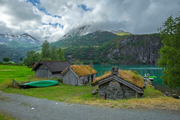 Fototapeta na wymiar Summer landscape in Stryn Norway