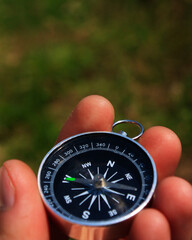compass in hand