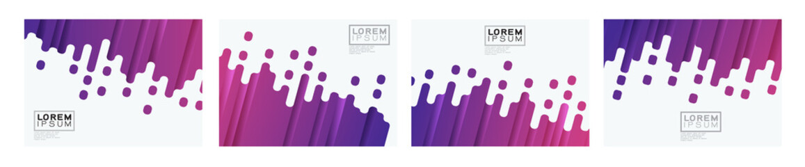 Set of colorful gradient oblique strip on white background with space. Modern minimal background for business or corporate presentation. vector illustration