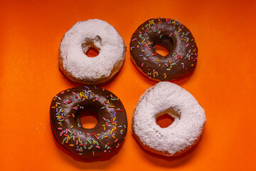 Sweet colorful donuts