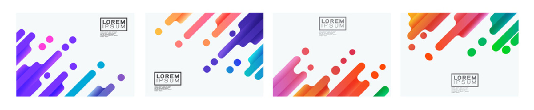 Set of colorful gradient oblique strip on white background with space. Modern minimal background for business or corporate presentation. vector illustration