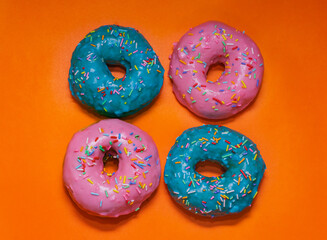 Sweet colorful donuts