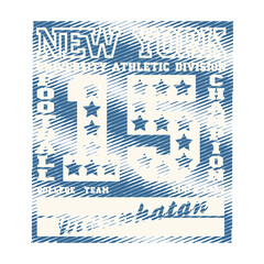 t-shirt manhattan, new york, football champion, athletic print, fashion Typography