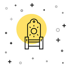 Black line Medieval throne icon isolated on white background. Random dynamic shapes. Vector.