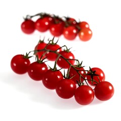 Cherry Tomatoes, solanum lycopersicum, Vegetable against White Background