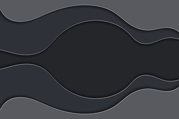 Abstract curved wave template for your design. Illustration with curves lines. Wavy paper cut background.