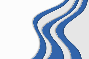 Abstract curved wave template for your design. Illustration with curves lines. Wavy paper cut background.