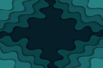 Abstract curved wave template for your design. Illustration with curves lines. Wavy paper cut background.