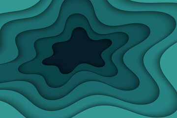 Abstract curved wave template for your design. Illustration with curves lines. Wavy paper cut background.
