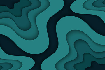 Abstract curved wave template for your design. Illustration with curves lines. Wavy paper cut background.