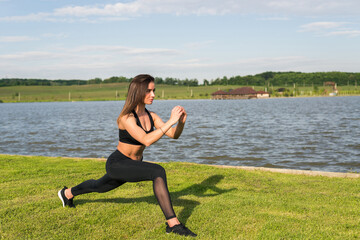 Healthy young fit woman stretching before fitness and Exercise