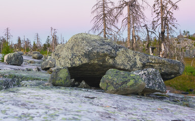 Megalithic Stone Boulders on Vottovaara Mountain - 370596640
