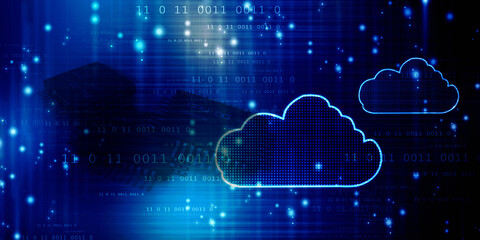 Fototapeta premium 2d rendering technology Cloud computing 