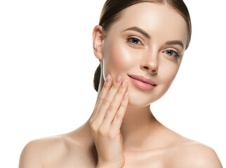 Fototapeta na wymiar Womanhealthy skin manicure nails beauty cosmetic natural make up portrait