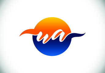 Initial Monogram Letter U A Logo Design Vector Template. U A Letter Logo Design
