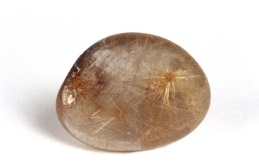 Quartz, Stone against White Background