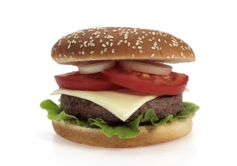 Hamburger against White Background