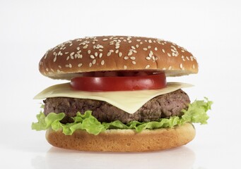 Hamburger against White Background