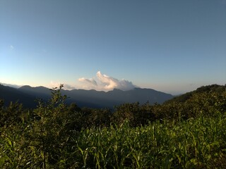 sunset over the mountains