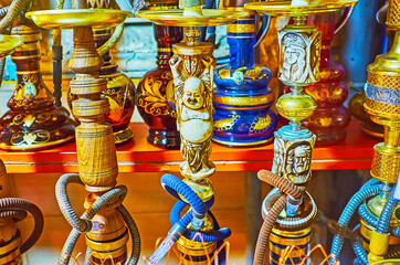 Decoration of Shisha water pipes, Shiraz, Iran
