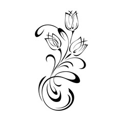 decor 24. decorative element with three stylized flower buds and ornate ornaments