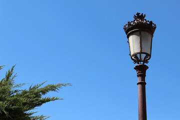 Fototapeta na wymiar Streetlights in Haro (La Rioja), the first electric streetlights in Spain