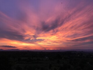 sunset in the mountains