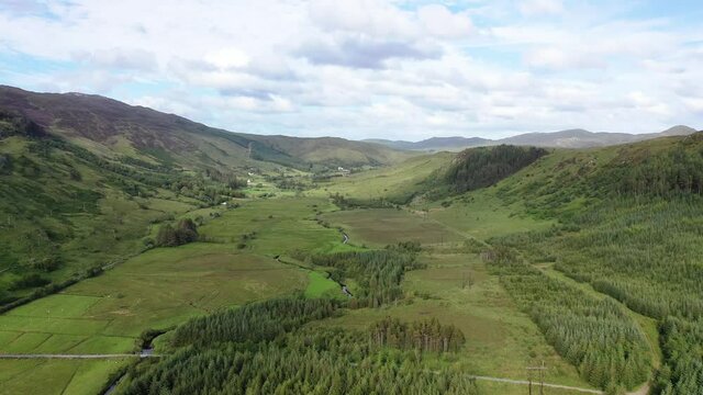 Aerial view of the hills by Glenties in Donegal - Ireland.