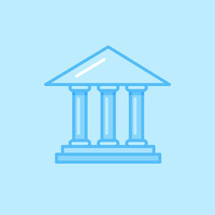 Court Building Bank Blue Vector Icon Background