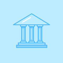 Fototapeta premium Court Building Bank Blue Vector Icon Background