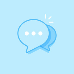 Message Chat Bubbles Blue Vector Icon Background