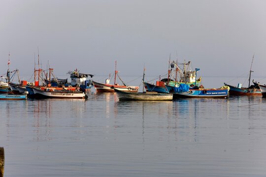 Fishing Boats in Harbour of Paracas, Peru