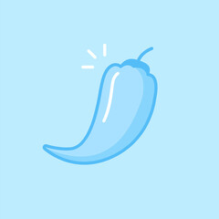 Chili Pepper Blue Vector Icon Background