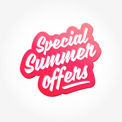 Special Summer Offers Lettering Label