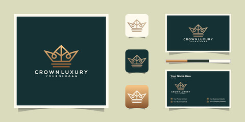 Elegant simple logo crown design, symbol for kingdom, king and leader