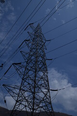 Electricity pylon near Neriyamangalam power house in Kerala, India