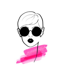 Fashion design sketch woman in style pop art