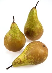 Conference Pear, pyrus communis, Fruits against White Background