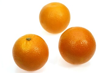 Orange, citrus sinensis, Fruits against White Background