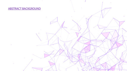 Network connection structure on white background. Abstract vector technology background with dots and lines.