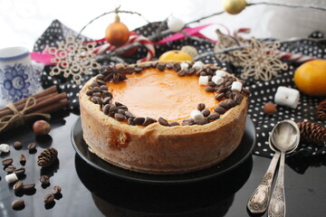 coffee beans pumpkin cheesecake