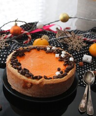 coffee beans pumpkin cheesecake